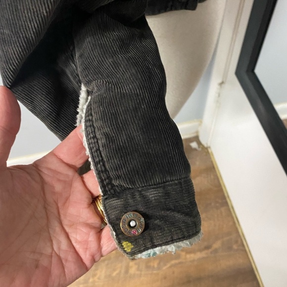 VINTAGE CHORE JACKET DARK BROWN/GREEN CORDUROY WITH WARM WOOL LINING - Picture 7 of 16